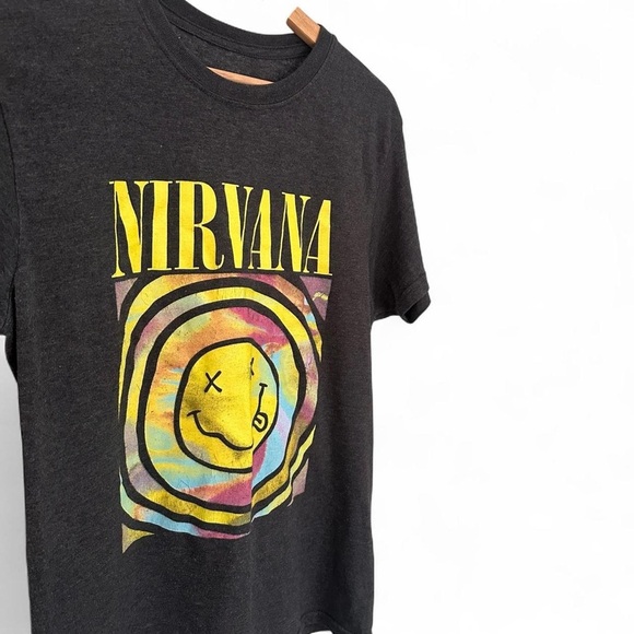 Nirvana Tie-Dye Smiley Face Shirt Medium Vintage Style Grunge Tee - Picture 3 of 6